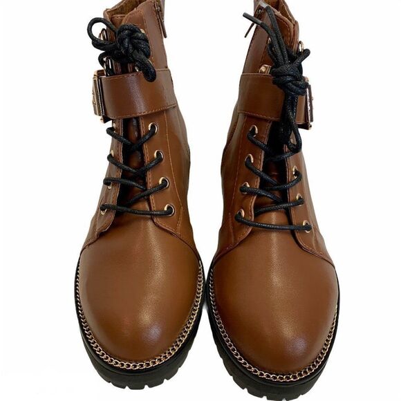 Nwob ASOS Armour chain lace up ankle boots Sz 5 - Picture 3 of 9